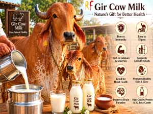 gir cow, gir cow milk, gir cow milk benefits, benefits of gir cow milk, health benefits of gir cow milk, gir cow milk health benefits